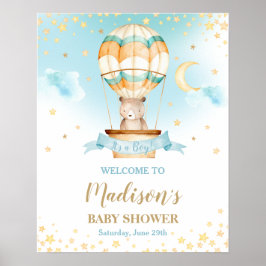Poster Boas-vindas ao Chá de fraldas do Urso de Teddy