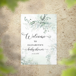 Poster Boas-vindas ao Chá de fraldas Eucalyptus Greeneren