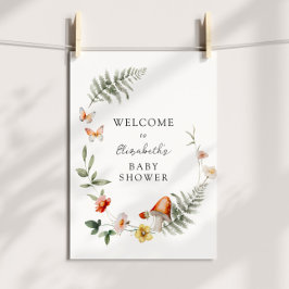 Poster Boas-vindas ao Chá de fraldas Florestal Encantado