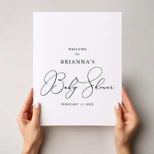 Poster Boas-vindas ao Chá de fraldas Minimalista Clássi
