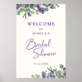 Poster Boas-vindas ao Chá de Noiva de Flor de Aquarela