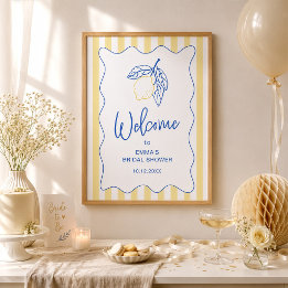 Poster Boas-vindas ao Chá de Noiva de Limão Cítrico de Ve