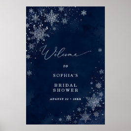 Poster Boas-vindas ao Chá de Noiva Flocos de Neve à Meia-