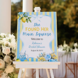 Poster Boas-vindas ao Chá de Noiva Floral Blue Main Squee