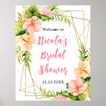 Boas-vindas ao Chá de Noiva Floral da Selva Tropic
