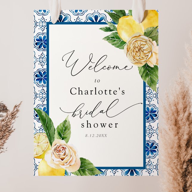 Poster Boas-vindas ao Chá de Noiva Mosaico Lemon Main Squ (Criador carregado)