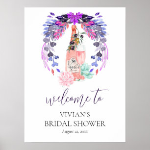 Poster Boas-vindas ao Chá de Noiva Pétalas Modernas & Pro