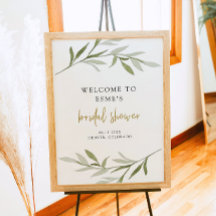 Boas-vindas ao Chá de Noiva Verde Boêmio Dourado E