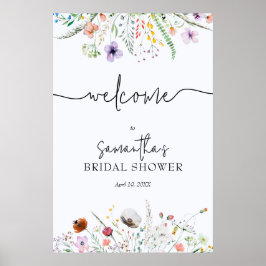 Poster Boas-vindas ao Chá de Noiva Wildflower