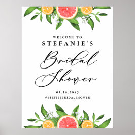 Poster Boas-vindas ao Chá de panela de Laranjas e Toranja