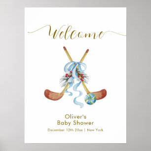 Poster Boas-vindas ao Churrasco de Bebê Estrela de Invern