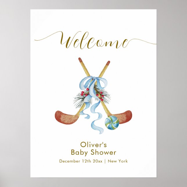 Poster Boas-vindas ao Churrasco de Bebê Estrela de Invern (Frente)
