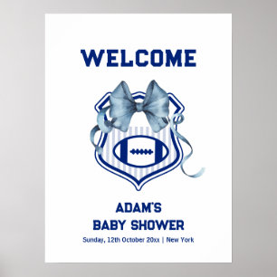 Poster Boas-vindas ao Chuveiro de Bebê Esportivo Futebol 