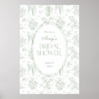 Boas-vindas ao Chuveiro de Noiva Floral Toile Vint
