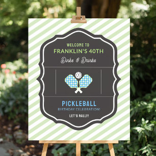 Poster Boas-vindas ao Dinks e Drinks de Pickleball Verde