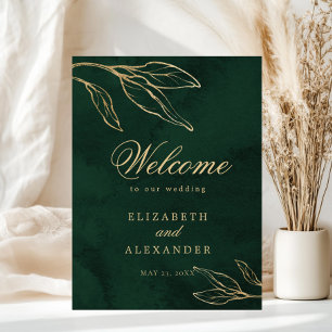 Poster Boas-vindas ao Dourado Casamento Elegante de Boias