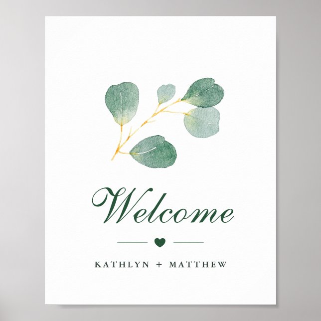 Poster Boas-vindas ao Elegante Eucalyptus Greenery (Criador carregado)