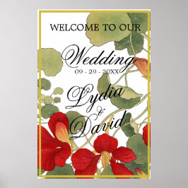 Poster Boas-vindas ao Elegante Floral Orange