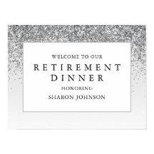 Boas-vindas ao Elegante Silver Glitter Retirement 