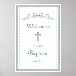 Poster Boas-vindas ao Frame Grego Azul Dusty