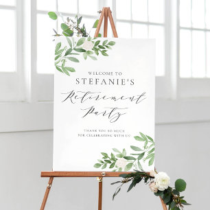 Poster Boas-vindas ao Greenery and White Flower Retiremen