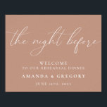 Poster Boas-vindas ao Janto de ensaio de casamento<br><div class="desc">Este sinal é a forma perfeita de dar as boas-vindas aos convidados do seu janto de ensaio.</div>