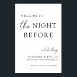 Poster Boas-vindas ao Janto de ensaio de casamento<br><div class="desc">Esta placa é a maneira perfeita de dar boas-vindas à família e amigos ao seu janto de ensaio na noite anterior ao grande dia!</div>