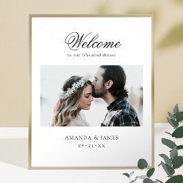 Poster Boas-vindas ao Janto de ensaio de casamento de fot