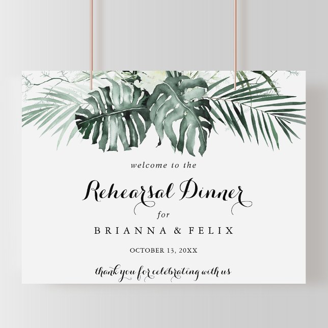 Poster Boas-vindas ao Janto de ensaio horizontal verde (Criador carregado)