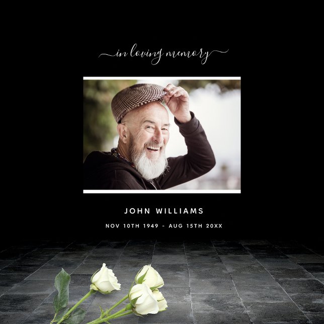 Poster Boas-vindas ao memorial de fotos preto funerárias (Criador carregado)