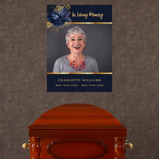 Poster Boas-vindas ao memorial floral azul-funerário (Criador carregado)