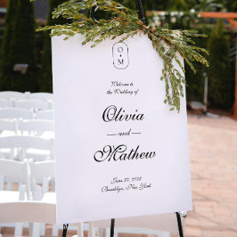 Poster Boas-vindas ao Monograma de Script Formal Elegante