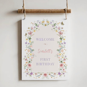 Poster Boas-vindas ao Primeiro Aniversário da Flor Silves