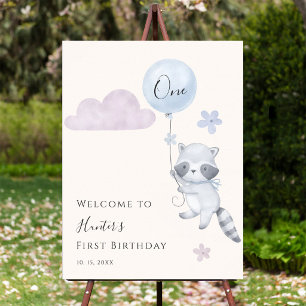 Poster Boas-vindas ao Primeiro Aniversário do Guaxinim Fo