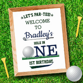 Poster Boas-vindas ao primeiro aniversario Golf PAR-TEE