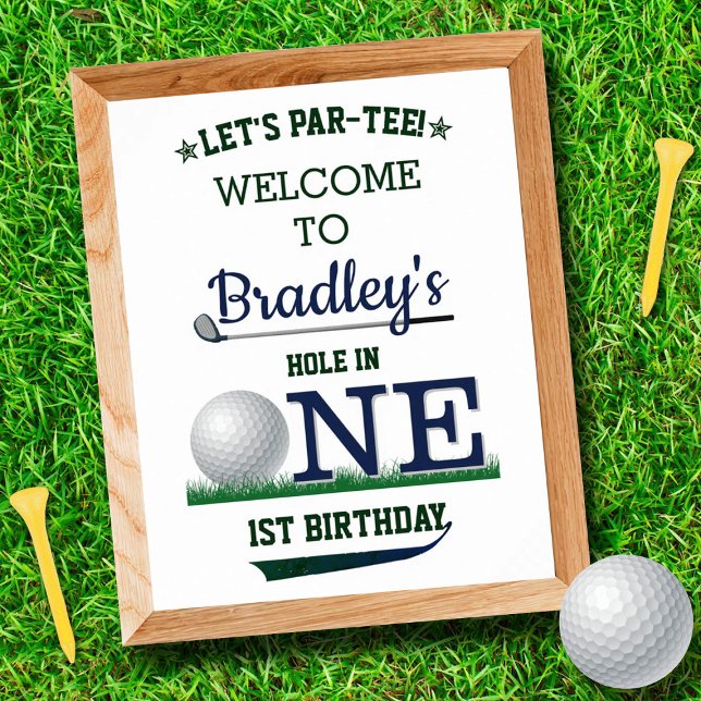 Poster Boas-vindas ao primeiro aniversario Golf PAR-TEE (Criador carregado)