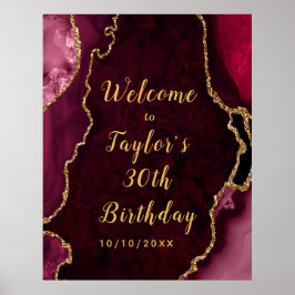 Poster Boas-vindas ao Red e ao Dourado Agate Birthday