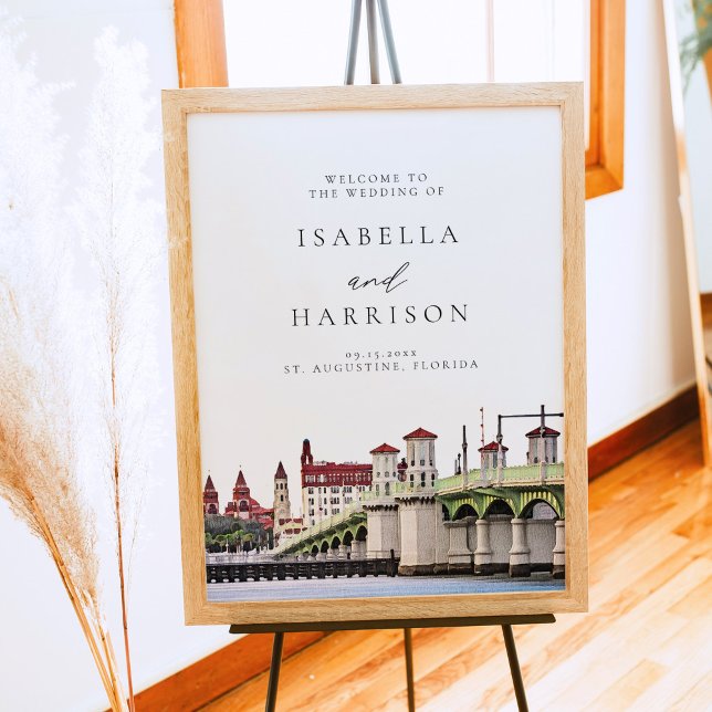 Poster Boas-vindas ao Skyline da RUA AUGUSTINE Florida (Criador carregado)