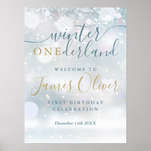 Poster Boas-vindas ao Winter Onederland de 1º Aniversário