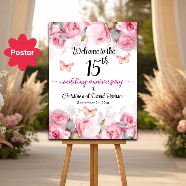 Poster Boas-vindas aos Rosas de Blush de 15 (Criador carregado)