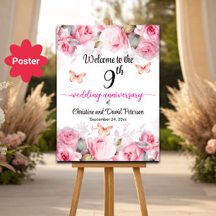 Poster Boas-vindas aos Rosas de Blush do 9º aniversário d