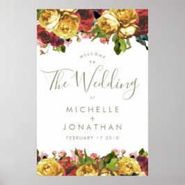 Poster Boas-vindas aos Rosas do Jardim Inglês Vintage