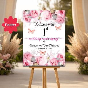 Poster Boas-vindas aos ruas do Aniversário de Casamento