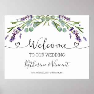 Poster Boas-vindas às flores da Lavanda Eucalyptus