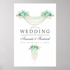 Poster Boas-vindas às Luzes de Cordas Douradas e de Casa 