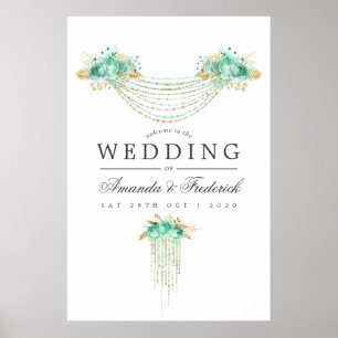 Poster Boas-vindas às Luzes de Cordas Douradas e de Casa 