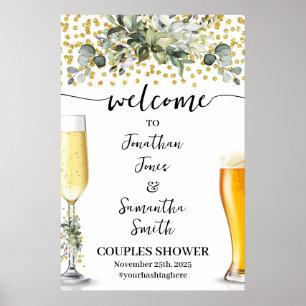 Poster Boas-vindas Bolhas e quebra o Chá Dourado Eucalypt