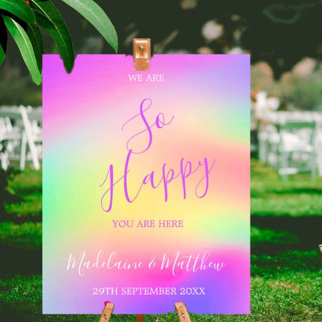 Poster Boas-vindas Casamento Chic Multicolor (Criador carregado)