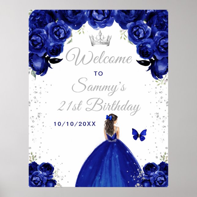 Poster Boas-vindas de aniversário da princesa de cabelo c (Frente)