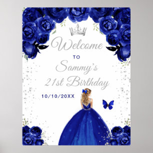 Poster Boas-vindas de Aniversário da Princesa de Cabelo L
